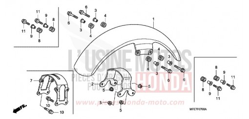 FRONT FENDER VT750C2BA de 2010